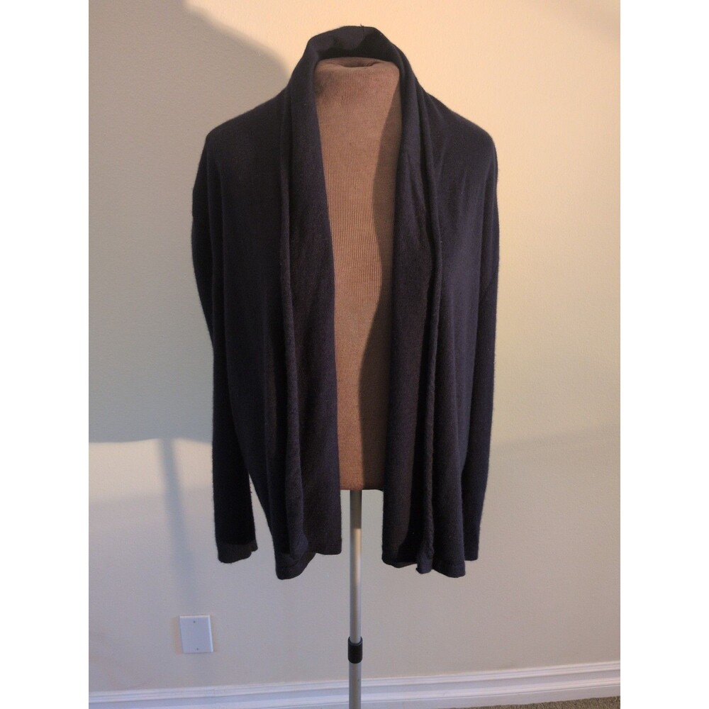 Nordstrom signature Cashmere Linen Open-Front Navy Cardigan Lg